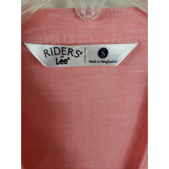 riders by lee womens shirt Sz Small pink long sleeve vneck cotton - Picture 4 of 11